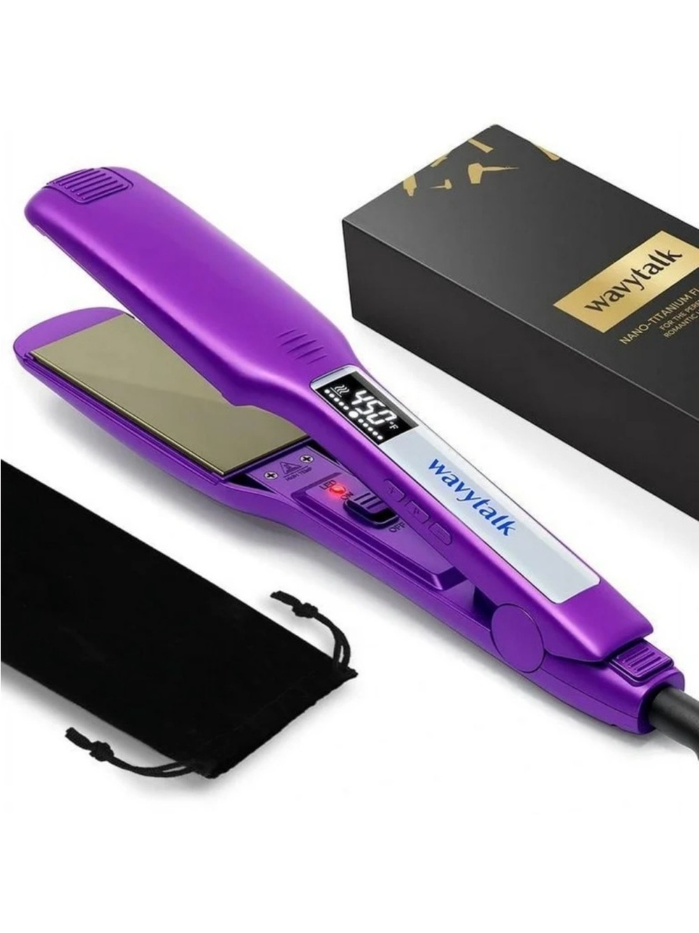 WavyTalk Purple Ceramic Hair Straightener with Digital LCD
